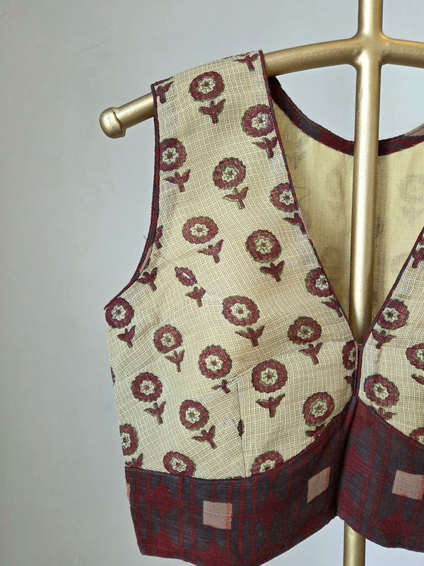 'DESERT BLOOM' Kota Doria Silk-Cotton Blouse
