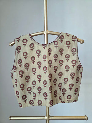 'HAPPY FLOWERS' Kota Doria Blouse