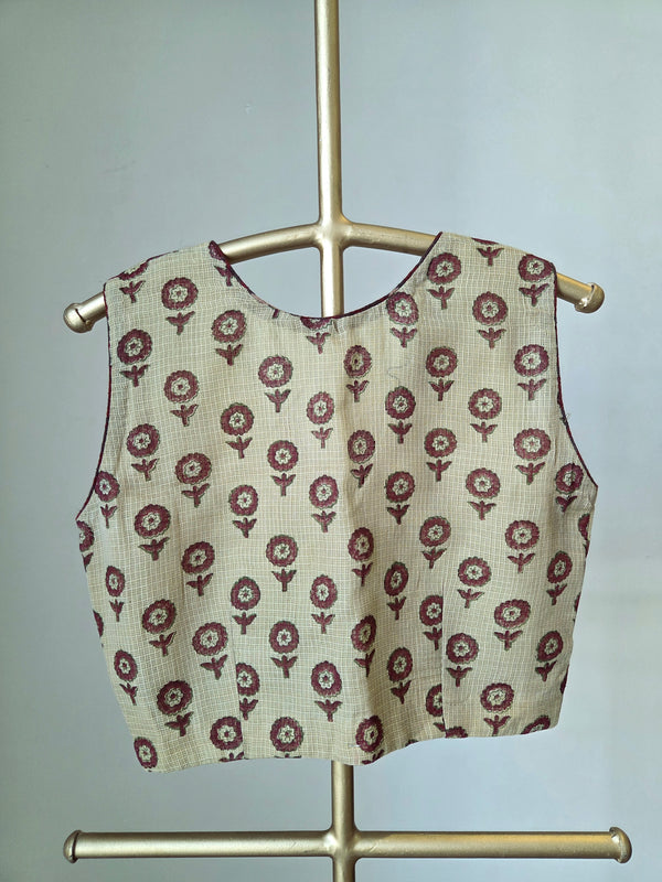 'DESERT BLOOM' Kota Doria Silk-Cotton Blouse