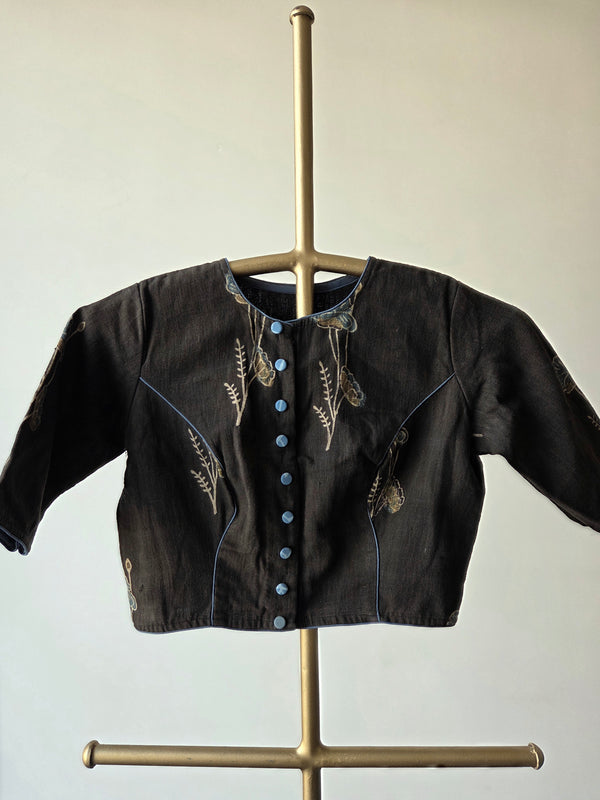 'THE DUSK BLOOM' Kala Cotton Ajrakh Blouse