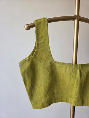 'GREEN WONDER' Striped Cotton Aane Hejje Blouse
