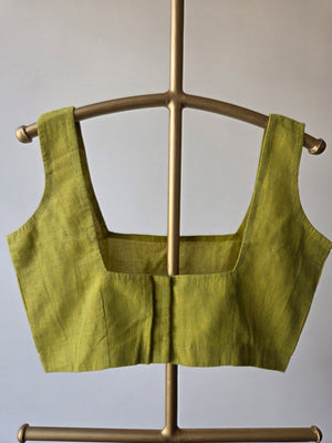 'GREEN WONDER' Striped Cotton Aane Hejje Blouse