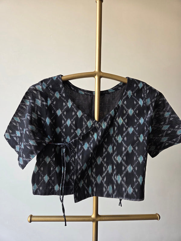 'KNOT & BLOOM' Pochampally Ikat Cotton Blouse