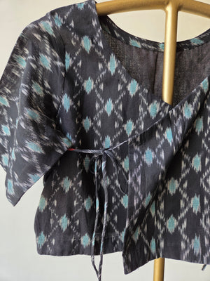 'KNOT & BLOOM' Pochampally Ikat Cotton Blouse