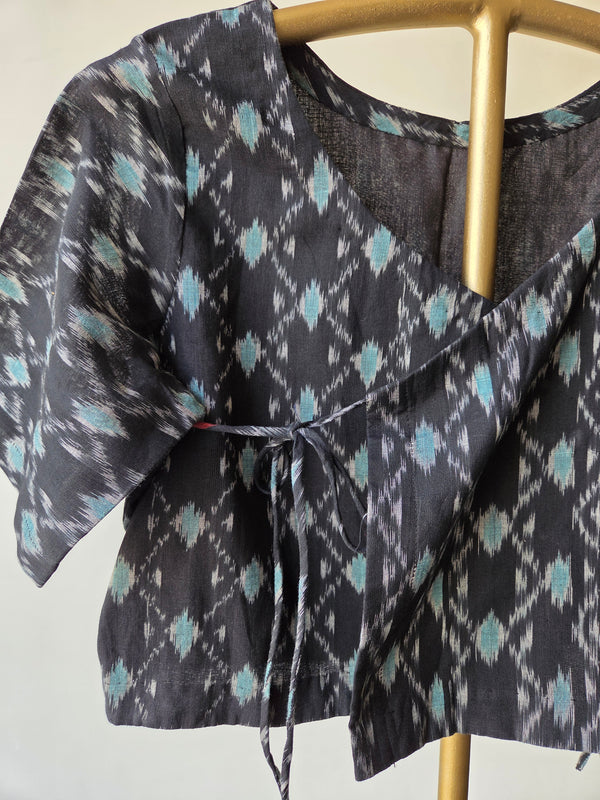 'KNOT & BLOOM' Pochampally Ikat Cotton Blouse