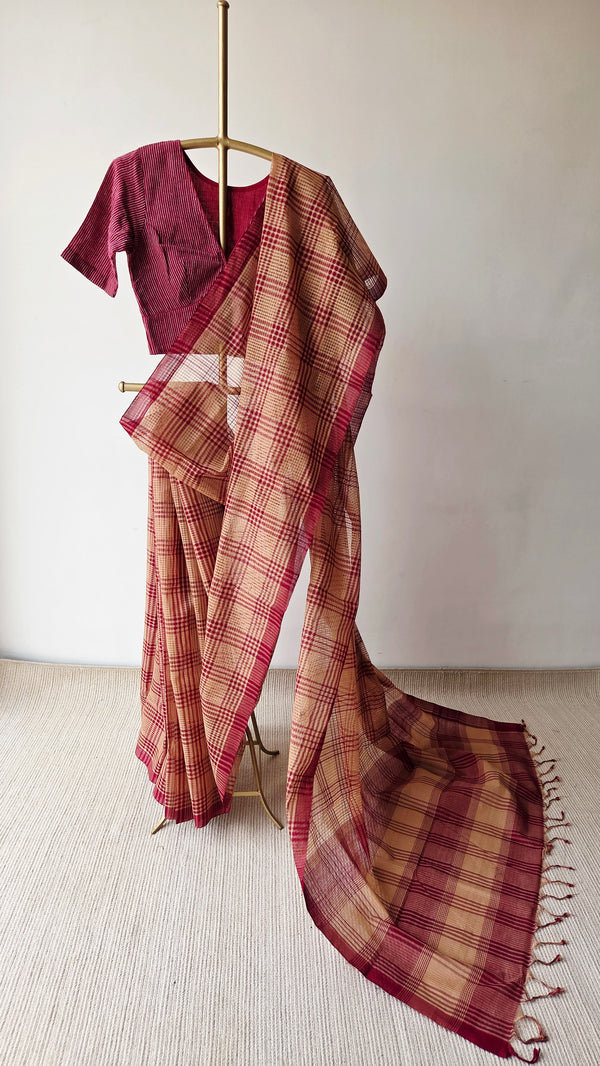 'MANIKYA' Handwoven Mangalagiri Cotton Saree