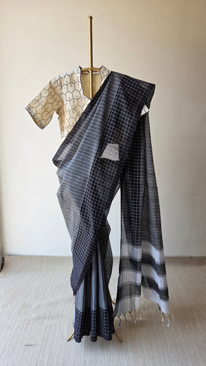 'BRAINSTORM' Handwoven Mangalagiri Cotton Saree