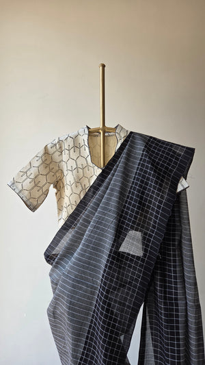 'BRAINSTORM' Handwoven Mangalagiri Cotton Saree