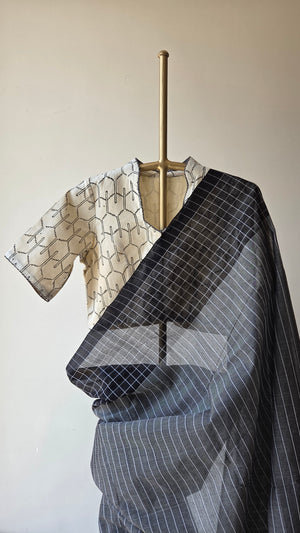 'BRAINSTORM' Handwoven Mangalagiri Cotton Saree