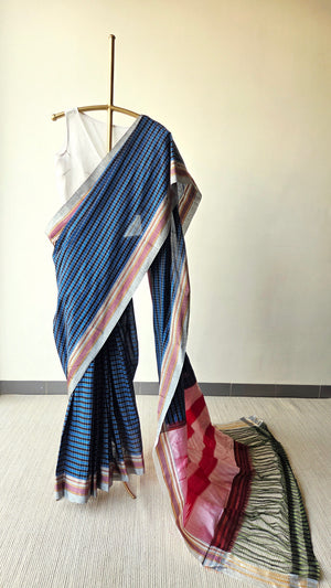 'LAKKAVALLI' Handwoven Ilkal Pure Cotton Saree