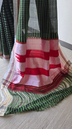 'KARANJI' Handwoven Ilkal Pure Cotton Saree