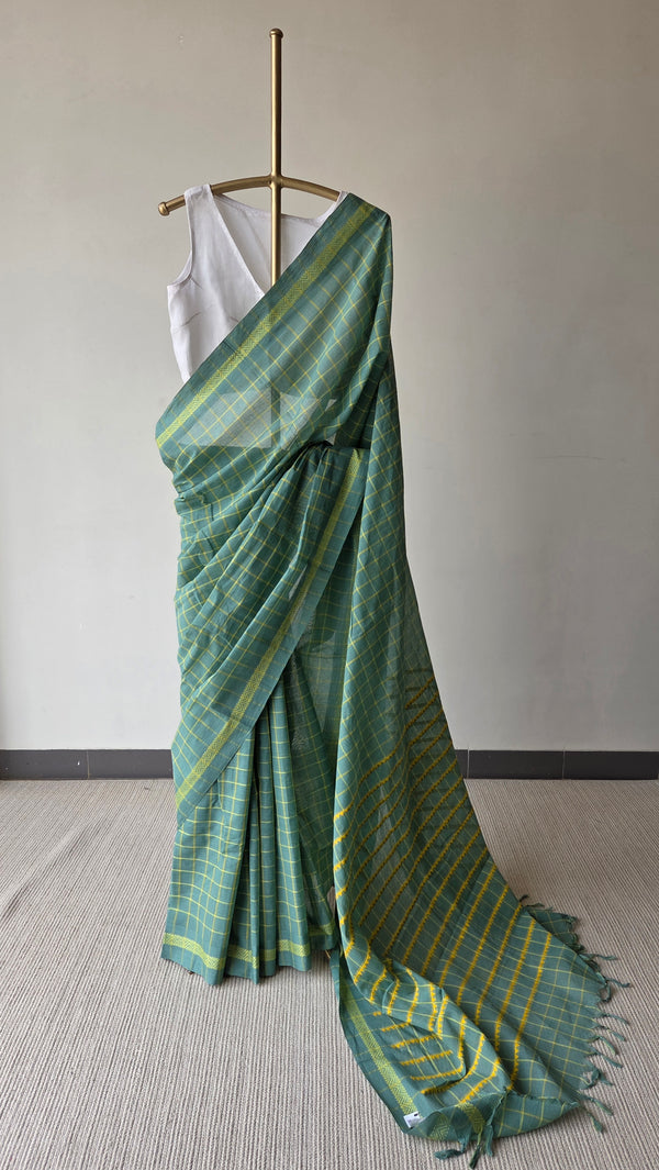 'DORA: Aqua' Handwoven Begumpuri Saree