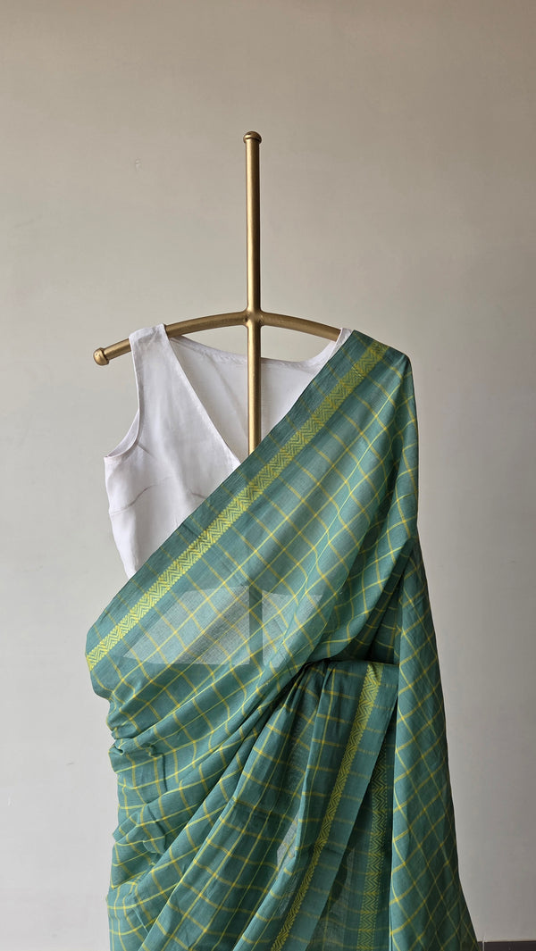 'DORA: Aqua' Handwoven Begumpuri Saree