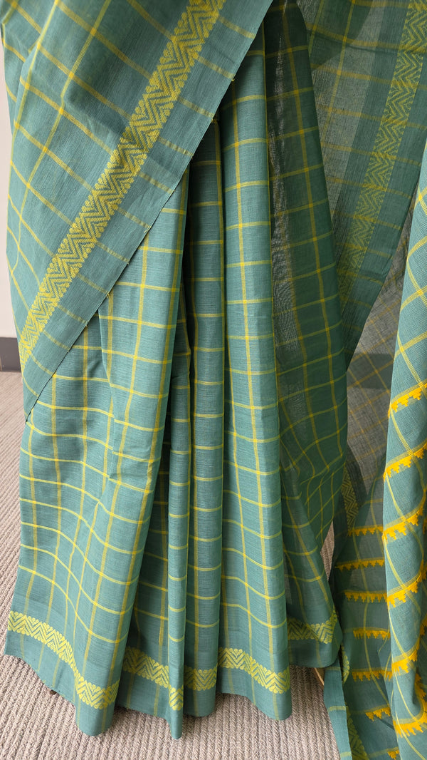 'DORA: Aqua' Handwoven Begumpuri Saree