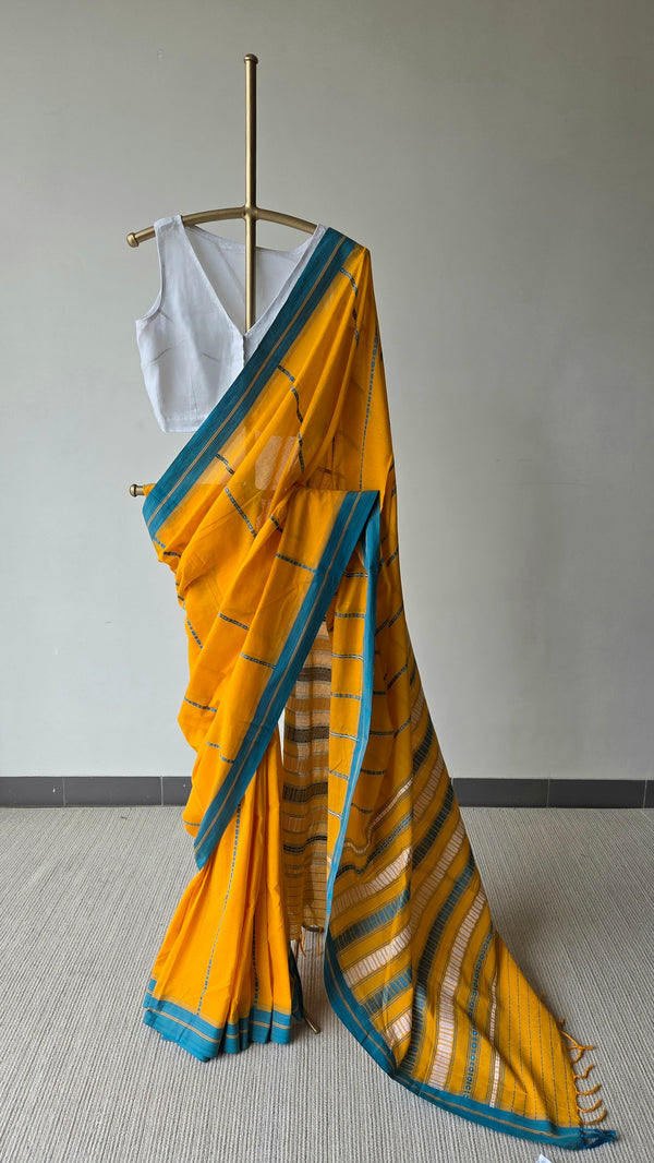 'ADITI: Mango' Handwoven Begumpuri Saree