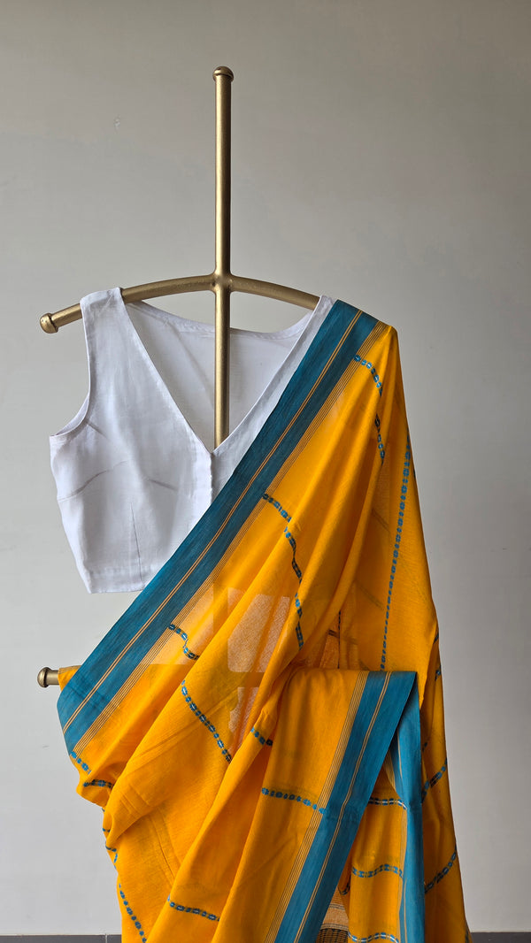 'ADITI: Mango' Handwoven Begumpuri Saree