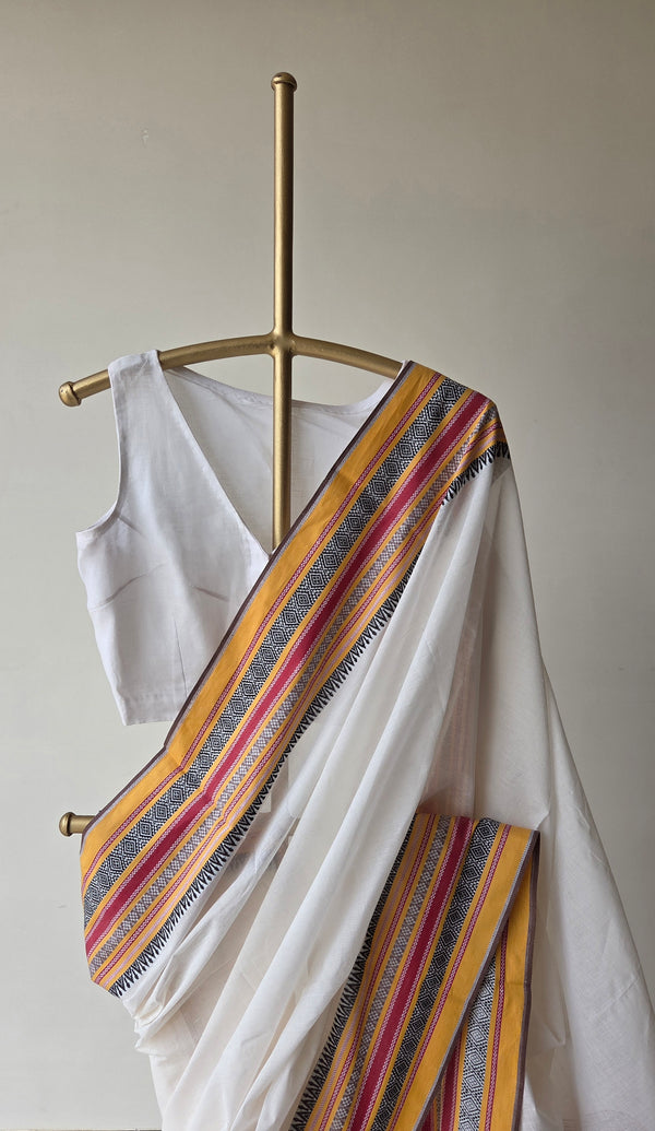 'ANWESHA: Kora' Handwoven Begumpuri Saree