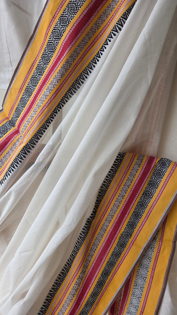 'ANWESHA: Kora' Handwoven Begumpuri Saree
