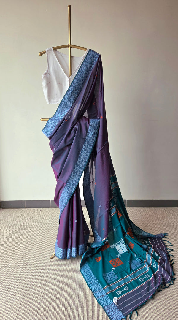 'INDRANEEL' Handwoven Begumpuri Saree