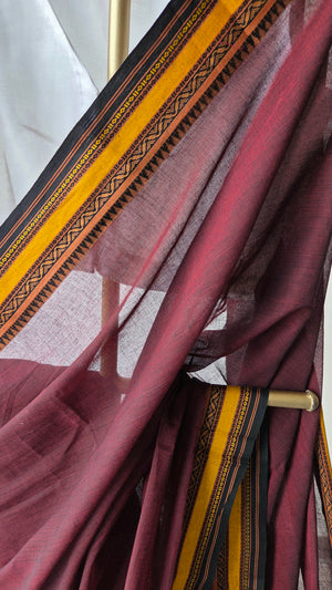 'DAMINI: Maroon' Handwoven Begumpuri Saree
