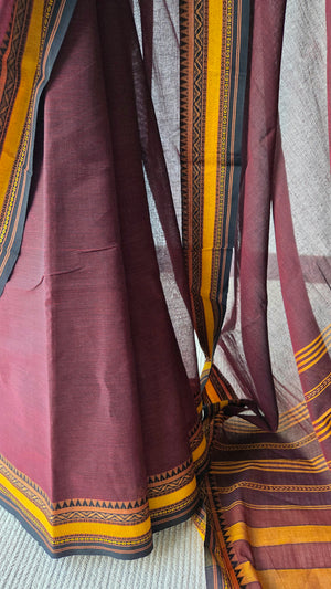 'DAMINI: Maroon' Handwoven Begumpuri Saree