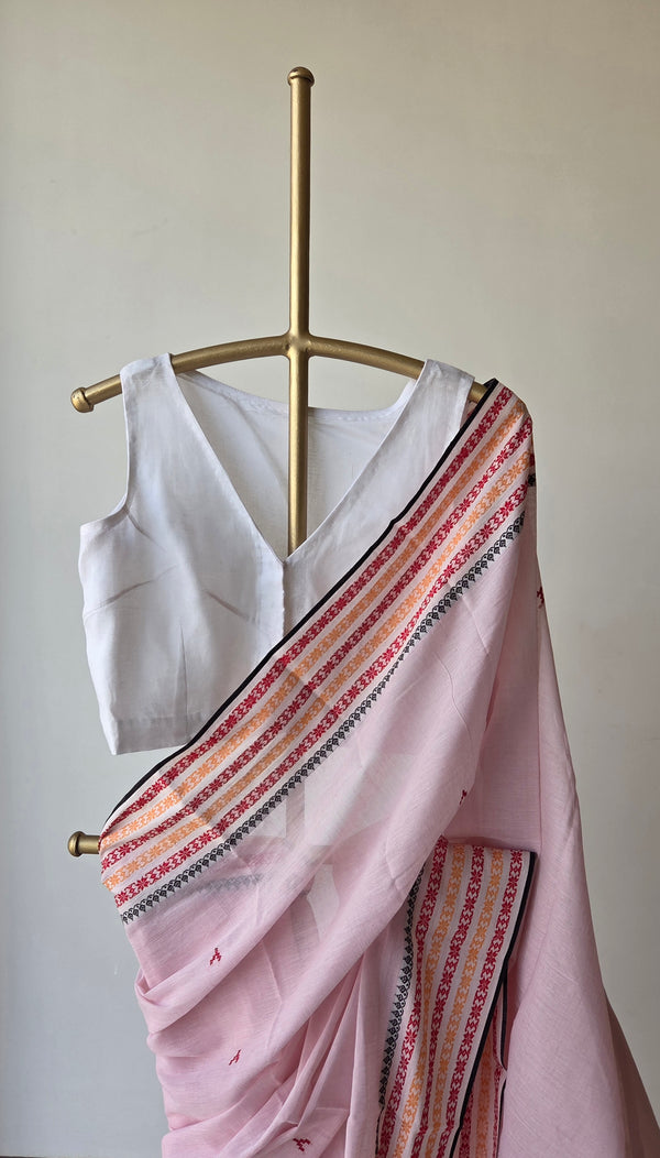 'BIBHA: Light Pink' Handwoven Begumpuri Saree