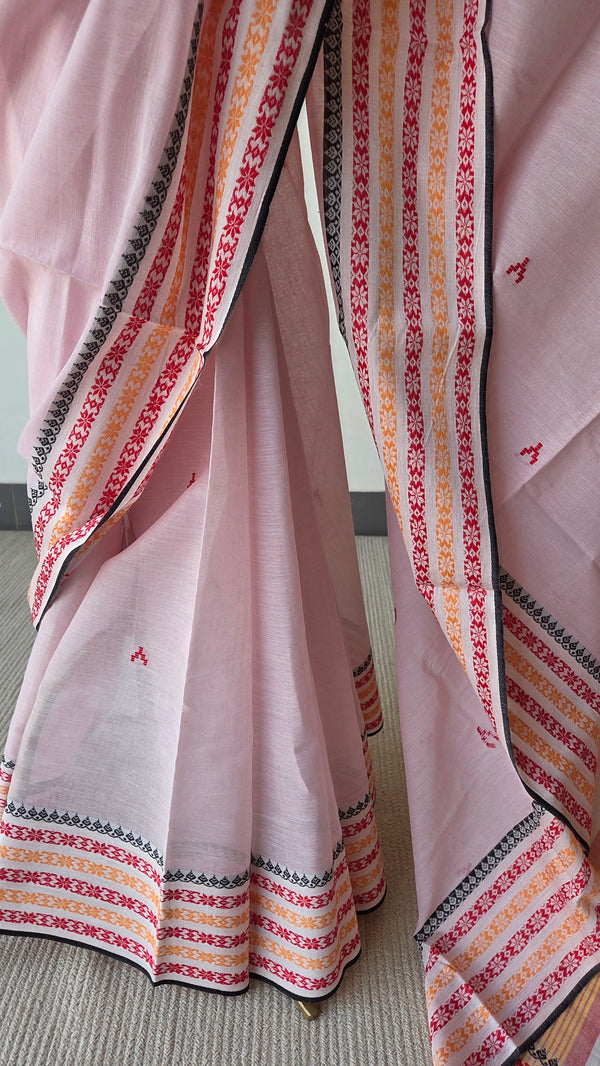 'BIBHA: Light Pink' Handwoven Begumpuri Saree