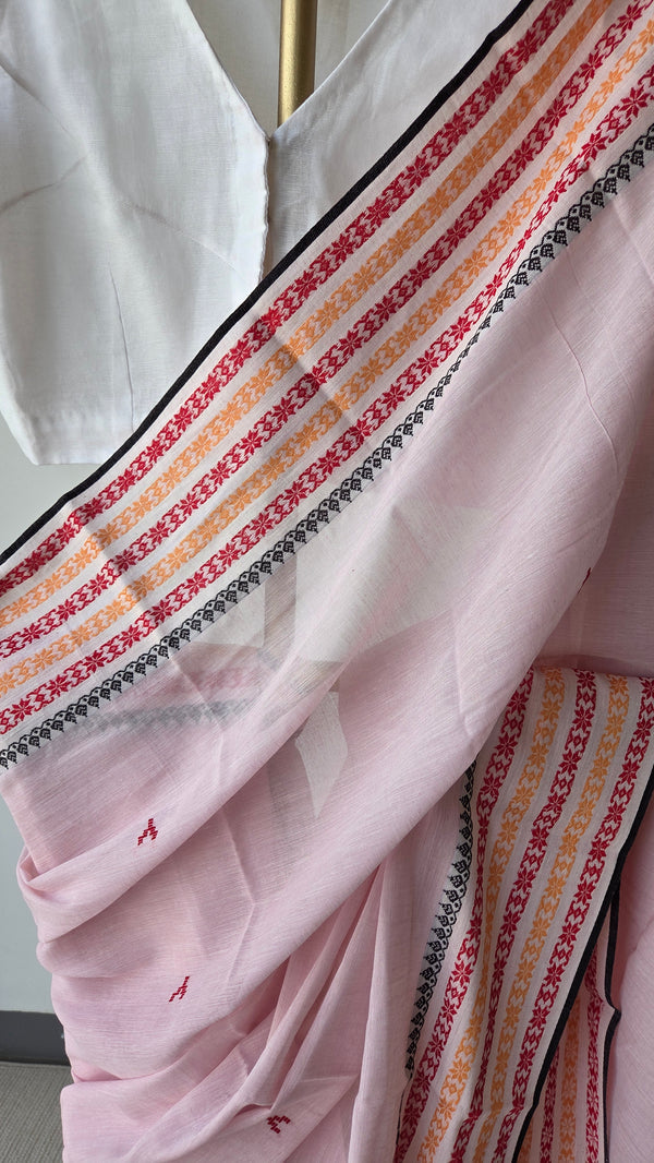'BIBHA: Light Pink' Handwoven Begumpuri Saree