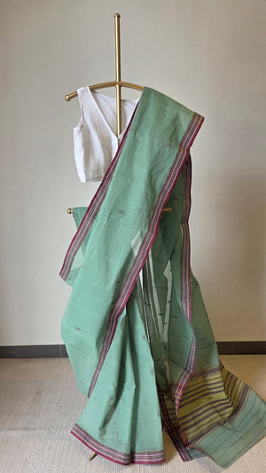 'CHA-ER CHHANKA' Handwoven Cotton Dhonekhali Saree