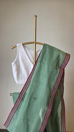 'CHA-ER CHHANKA' Handwoven Cotton Dhonekhali Saree