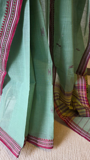 'CHA-ER CHHANKA' Handwoven Cotton Dhonekhali Saree