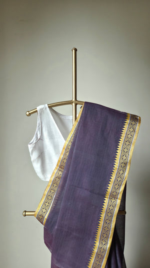 'ALNA-R BHAJ' Handwoven Cotton Dhonekhali Saree