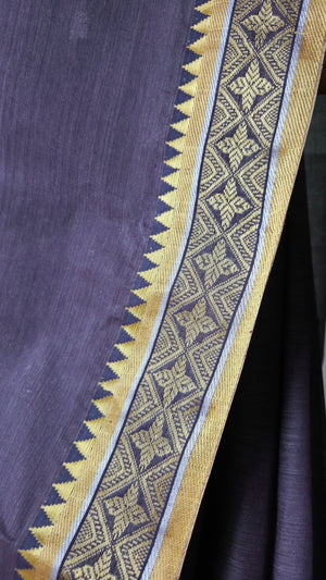 'ALNA-R BHAJ' Handwoven Cotton Dhonekhali Saree