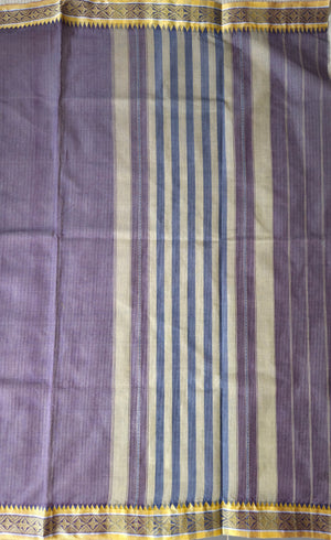 'ALNA-R BHAJ' Handwoven Cotton Dhonekhali Saree