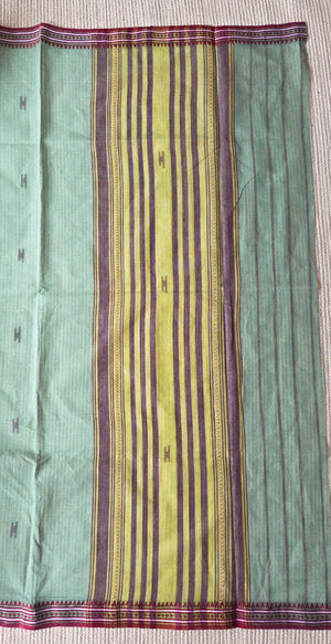 'CHA-ER CHHANKA' Handwoven Cotton Dhonekhali Saree