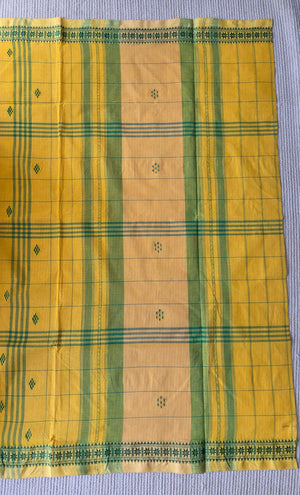 'DUPURER GHUM' Handwoven Cotton Dhonekhali Saree