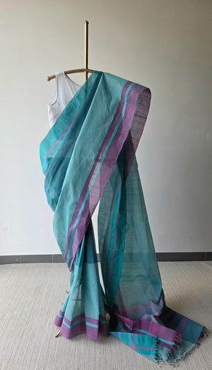 'BELER SHORBOT' Handwoven Cotton Dhonekhali Saree