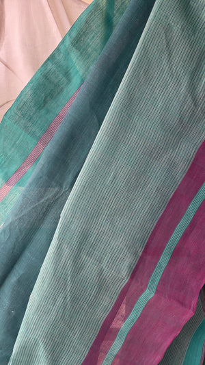 'BELER SHORBOT' Handwoven Cotton Dhonekhali Saree