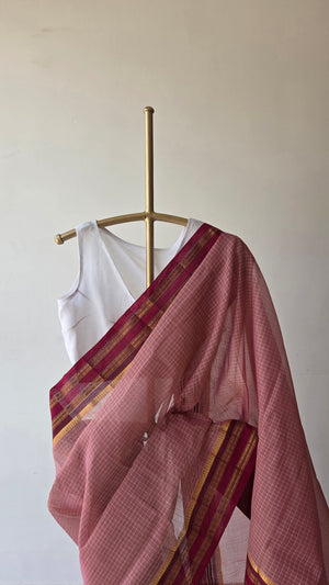'MULA' Handwoven Narayanpet Cotton Saree