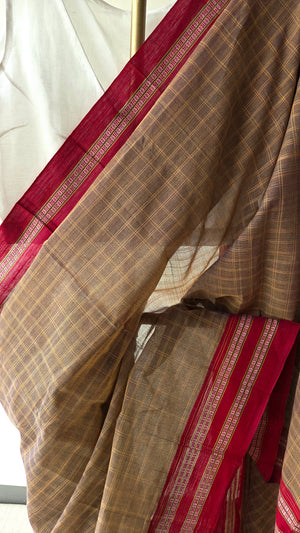 'KONA' Handwoven Narayanpet Cotton Saree