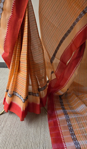 'SIMHA' Handwoven Narayanpet Cotton Saree
