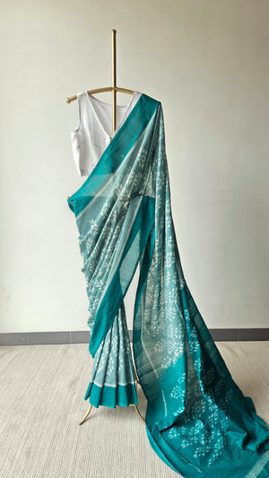 'SATURATION' Handwoven Pochampally Ikat Cotton Saree