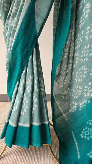 'SATURATION' Handwoven Pochampally Ikat Cotton Saree