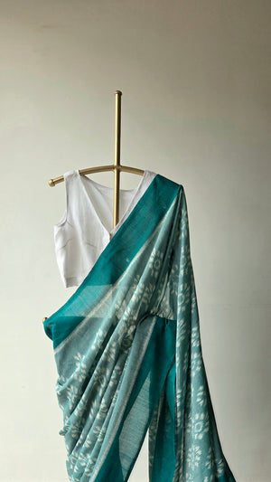 'SATURATION' Handwoven Pochampally Ikat Cotton Saree