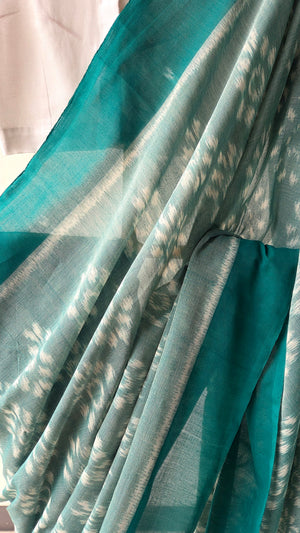 'SATURATION' Handwoven Pochampally Ikat Cotton Saree