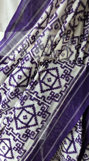 'CHROMA' Handwoven Pochampally Double Ikat Cotton Saree