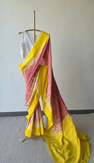 'PRISM' Handwoven Pochampally Ikat Cotton Saree