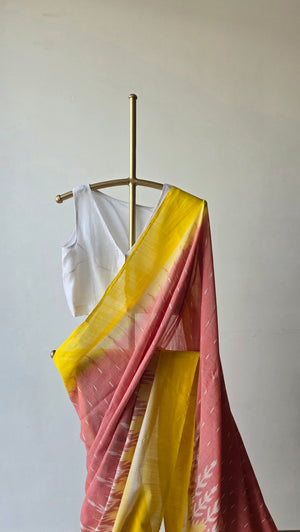 'PRISM' Handwoven Pochampally Ikat Cotton Saree