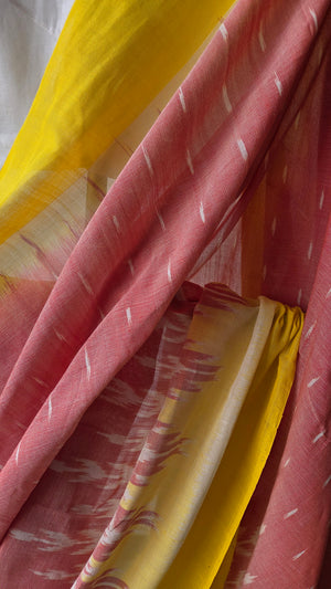 'PRISM' Handwoven Pochampally Ikat Cotton Saree