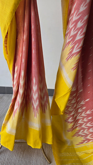 'PRISM' Handwoven Pochampally Ikat Cotton Saree